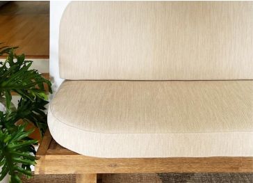 Recht halfcirkelvormig rugkussen voor bank