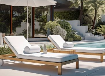 Kussen voor opklapbare ligstoel twee denle