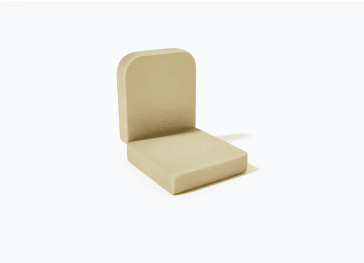 Tweedelige, halfronde rechte schuim