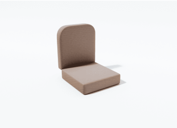 Buitenkussen voor rechthoekige opklapbare bank met halve cirkelvorm