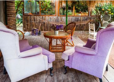 Buitenkussen voor fauteuil met dubbele bies