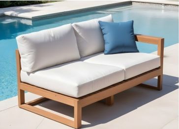 Zacht, vierkant rugkussen voor buitengebruik