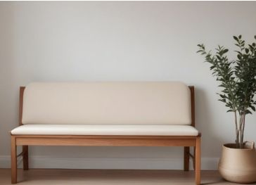 Buitenkussen voor rechthoekige opklapbare bank met halve cirkelvorm